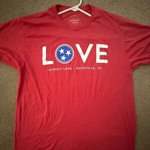 Biscuit Love Red Graphic T-Shirt. Nashville TN